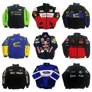 AF1 F1 F1フォーミュラワンレーシングジャケットF1ジャケット秋と冬のフル刺繍スポット販売長袖のジャケットレトロバイクスーツジャケットチームコットン服F2