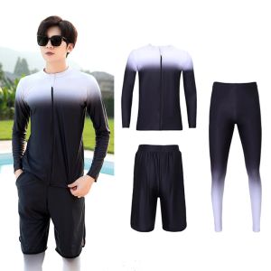 Capris Men's 3PCS/SET SUN UV Protection Rash Guard Swim Surf Fishing Shirts+Pants+Trunks長袖トラックスーツバススーツ女性