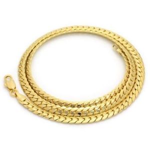 マイアミキューバリンクチェーン14Kゴールドメッキ4mm 24 Necklace297K