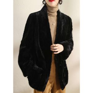 2023 New Autumn And Winter Women's Short Genuine Mink Fur Coat 370326