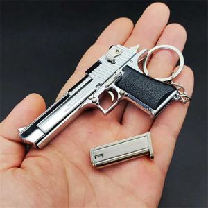 Gun Toys 1/3 modello in metallo di alta qualità Desert Eagle portachiavi giocattolo collezione di pistole in miniatura con pendente in lega per regalo 240307