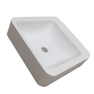 Rectangular Bathroom Resin Acrylic Counter Top Sink Vesel Solid surface Stone Boakroom Vanity Colored Wash Basin 3861