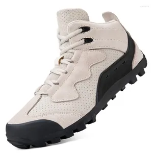 Sapatos de fitness masculino profissional inverno caminhadas ao ar livre couro masculino alta qualidade botas cross-country caminhada