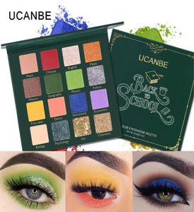 Nuovo UCANBE BACK TO SCHOOL Palette di ombretti Kit per trucco occhi verdi 16 colori Pressati Glitter Shimmer Matte Ombretto Pigmento Cosme4291750