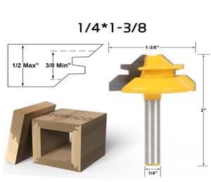 1pc kniv 45 grader 12039039 Shank Lock Miter Stock Joint Router Bits For Woodworking Cutter Tools 14138 Wood Drill4521444