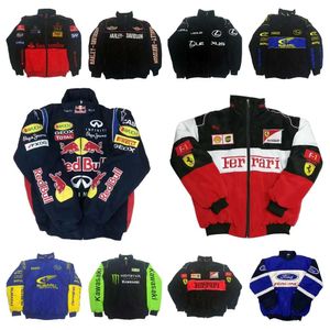 AF1 F1 Formel One Racing Jacket F1 Jacket Autumn and Winter Full Embroidered Spot Sales Long-Sleeved Jacket Retro Motorcykeldräkt Jacka Team Bomullskläder DH