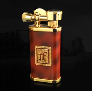 luxury wheel kerosene metal lighter vintage trench lift arm type Cigarette Lighter naked flame fashion brown for collectiondecora1931147