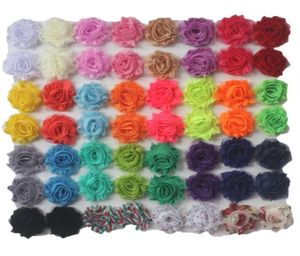 120pcs 4cm petite shabby chiffon flowers in baby girls hair accessories mini frayed flowers for infant toddlers headbands diy clot2501401