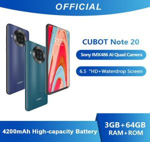 Cubot Note 20 Smartphone, hintere Quad-Kamera, NFC, Google Android 10, 65 Zoll, 4200 mAh, Dual-SIM-Karte, Telefon, 4G LTE, 3 GB, 64 GB, Mobilfunk 8917022