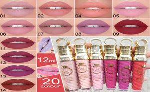 20 colors Velvet Matte Lip Gloss Metallic Shimmer Lipgloss Waterproof Vitamin Long Lasting Big Shinning lipstick3269267