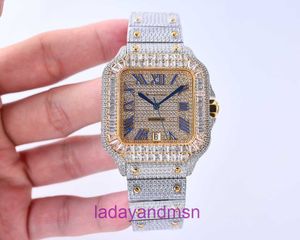 AF Top Quality New Carter Sandoz Full Diamond Watch för män och kvinnor 904 Rostfritt stål Materialstorlek 40mm med stabil 8215 rörelse och original presentförpackning BSSA