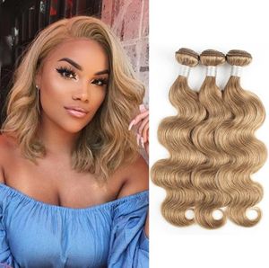 8 Ash Blonde Body Wave Hair Weave Bundles 34 Pieces 1624 inch Indian Peruvian Remy Human Hair Extensions4267700