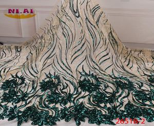 2019 de alta qualidade africano lantejoulas tecido renda francês líquido bordado tule tecido renda para vestido festa casamento nigeriano xy2651b28785632