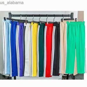 Calças masculinas calças dos homens calças esportivas calças com zíper dos homens sweatpants jogger lado esporte sportwear cordão st7025 240308