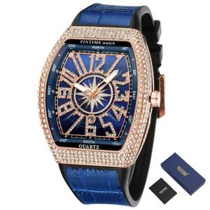 Orologio da uomo con diamanti Hip Hop Orologio da uomo di lusso in oro ghiacciato Orologio sportivo da uomo militare impermeabile Relogio Masculino Montre Homme Wr2626