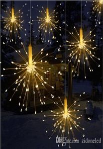 Diy ao ar livre à prova dwaterproof água natal led luzes da corda fogo de artifício a pilhas decorativas luzes de fadas para guirlanda pátio wedding5864292