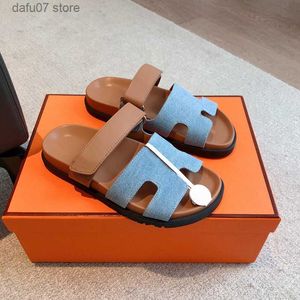 Slippers designer sandals slides sandale slipper shoes bottom fur flip flops summer casual beach sandal real leather top 10A H240312