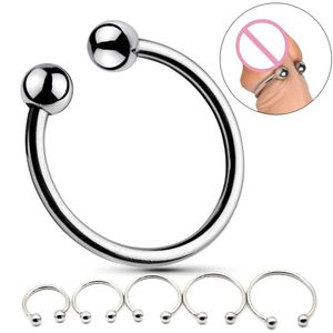 Stainless Steel Penis Delay Ring Men Cock Ring Cockring Glans Jewelry Two Beads Penis Delay Ejaculation Ring Sex Toys for Men