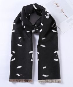 Верхний женский кашемировый теплый шарф, трендовый весенне-осенний универсальный шарф, тонкий простой платок с английскими буквами и нагрудником