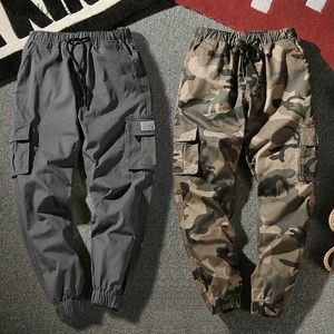 Męskie joggers cargo harem multi-kieszenia kamuflaż bawełniane spodnie dresowe streetwear plus size spodnie 240308