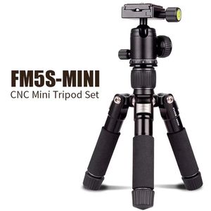 XILETU FM5S Taşınabilir Tripode Hafif Seyahat Stand Masta Video Mini Tripod Kamera için 360 Derece Top Kafası DSLR SLR 240306