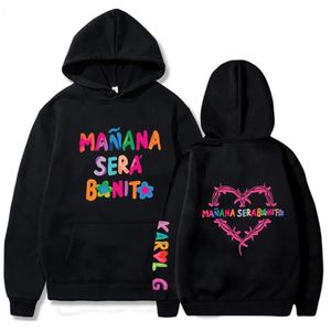 Damen Hoodies Karol G Manana Sera Bonito Lange Ärmel Harajuku Fleece Casual Pullover Fan Club Lose Sweatshirts Tops 240223