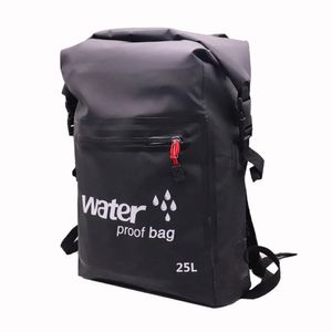 25L PVC水泳防水ドライバッグダブルストラップラフティングスポーツカヤックカヌートラベルキットバックパックストレージ240223