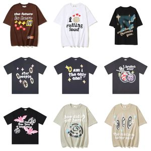 Designer-Mode, klassisches gebrochenes Planeten-T-Shirt für Herren und Damen, lockeres, lässiges T-Shirt aus reiner Baumwolle, Cartoon-Skelett-Haar, Briefdruck, Paare, kurzärmeliges T-Shirt