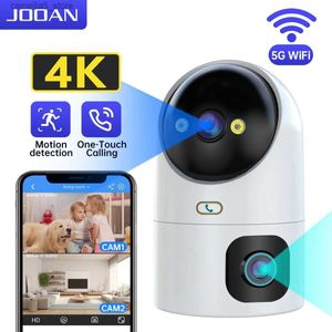 Камера-няня JOOAN 4K PTZ IP 5G Wi-Fi с двумя объективами CCTV Безопасность Домашнее автоматическое отслеживание Цветное ночное видеонаблюдение Q240308