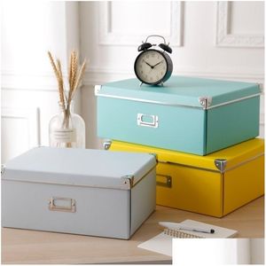 Storage Drawers Fashion Home Paper Storage Box Color Ered Collapsible Office Bookcase Finishing Bedroom Clothing Shoebox Der Organizer Dhoik