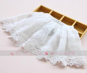 Шелковая юбка для девочек 38 лет, детская юбка на талии с цветочной вышивкой, детская белая кружевная юбка-пачка, брендовая одежда6839101