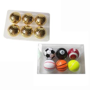 6Pcs/Box 42.67mm Two Layer Golf Balls Golf Practice Balls Indoor Outdoor Golfer Swing Putter Training Children Kids Gifts Ball 240301