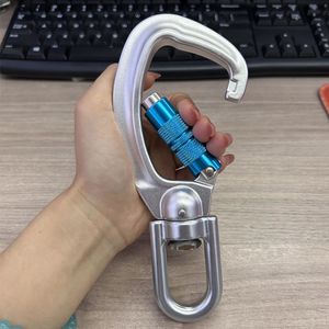 Swivel Carabiner Clip 360° Rotatable Carabiner Big Auto Locking Carabiner C-Ring Climbing Equipment Survival Rescue Carabiner 240223