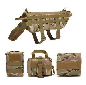 Armee Jagd Taktische Hundeweste Molle System Hunde Trainingswesten mit 3 Taschen Verstellbares Servicegeschirr4391782