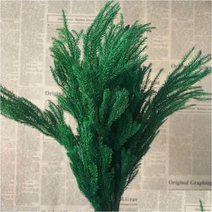 Decorative Flowers & Wreaths 20-30Cm/30G Real Dried Natural Fresh Lycopodium Branches Decorative Club Moss Bouquet Dry Preserved Etern Dhhbu