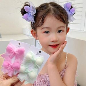 Hair Accessories Elastic Bow Bands Girls Sweet Scrunchie Ponytail Holder Kids Rubber Girl Styling Ties