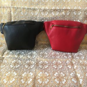 NUOVO Design Marsupio Nero Pelle di vacchetta Cuore Borse a vita Portafoglio Donna Borsa a tracolla a tracolla rossa in vita # G58158G291Q