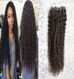 Micro Loop Ring Hårförlängning Kinky Curly Remy Colored Hair Locks 1824039039 Afro Kinky Curly Micro Bead Hair Extensions 16588319