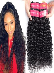 9A Water Wave Brazylijska przedłużenie włosów 100 Nieprocentowana dziewicza ludzka wiązka włosów 3PCLlot Brazylijska fala wodna Virgin Hair1833783