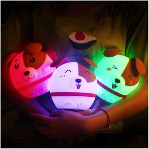 Luci notturne Brelong Creative Pat Light Ricarica USB Colorf Sile Led Night Nuove strane luci per l'atmosfera dei cartoni animati Luci di consegna a goccia Dhlw9