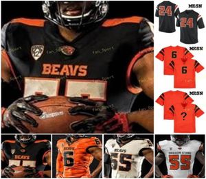 Maglie universitarie Oregon State Beavers 6 Jake Luton 8 Trevon Bradford 12 Jack Colletto 17 Isaiah Hodgins Calcio personalizzato cucito6478642