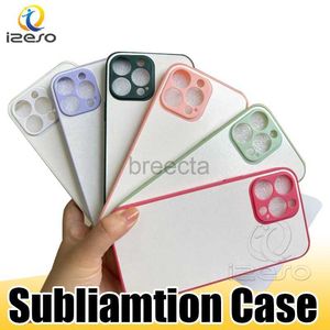 Cell Phone Cases 2D Sublimation Blanks Case Covers TPU DIY Sublimating Cases Metal Aluminum Plate for iPhone 14 13 12 izeso 240304