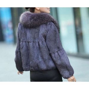 Saison Haining Lederjacke für Damen, Lazy Otter, Kaninchen kurz und stilvoll Winter, Mutter erscheint dünn, Waschbärenfell, kleine Statur, echtes Fell 492259