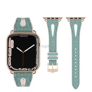 Bands Watch Bronzing Drill Luxury Silicone Strap For Watch Series 7 6 5 SE 4 3 Slim Fit Watchband Wristband Iwatch Band Smart Accessories 240308