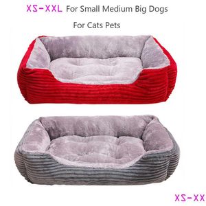 Kennels & Pens Corduroy Rec Big Dog Bed Kennel Puppy Sofa Cat Pet House Winter Warm P Beds Cushion For Small Breeds Dogs 211009 Drop D Dhfhr