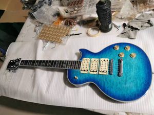 Strumenti musicali all'ingrosso di chitarra elettrica personalizzata blu più nuovi di alta qualità
