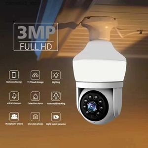 Bebek Monitör Kamera İç Mekan 3MP WiFi Kamera CCTV İzleme Kablosuz PTZ IP Kubbesi Göz Koruma Light Ampul Bikirsel Ses Bebek Monitörü Q240308