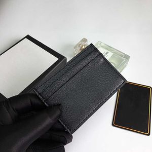 whole fashion black Card Holders woman credit cards wallet men Designer pure color Pebble leather luxury with box2556