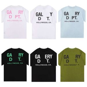 Camisa Gallary Dept Nova marca de moda de rua retrô estampa colorida casal solto manga curta camiseta Gallerydept para homens mulheres meia manga camisetas Fsaj