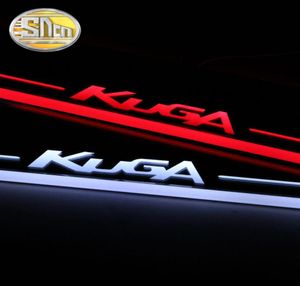 4PCS Auto LED Tür Sill Für Kuga 2013 2014 2015 Ultra-dünne Acryl Fließende LED Willkommen Licht verschleiß Platte Pedal4593000